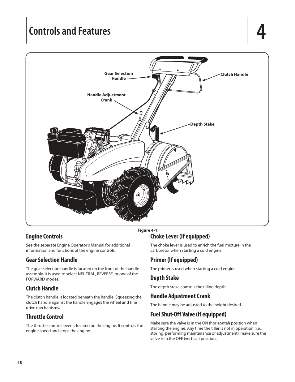 Controls and features | MTD 410 Series User Manual | Page 10 / 20