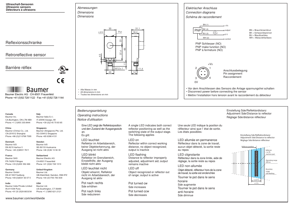 Baumer URDK 30P1703/S14 User Manual | 2 pages