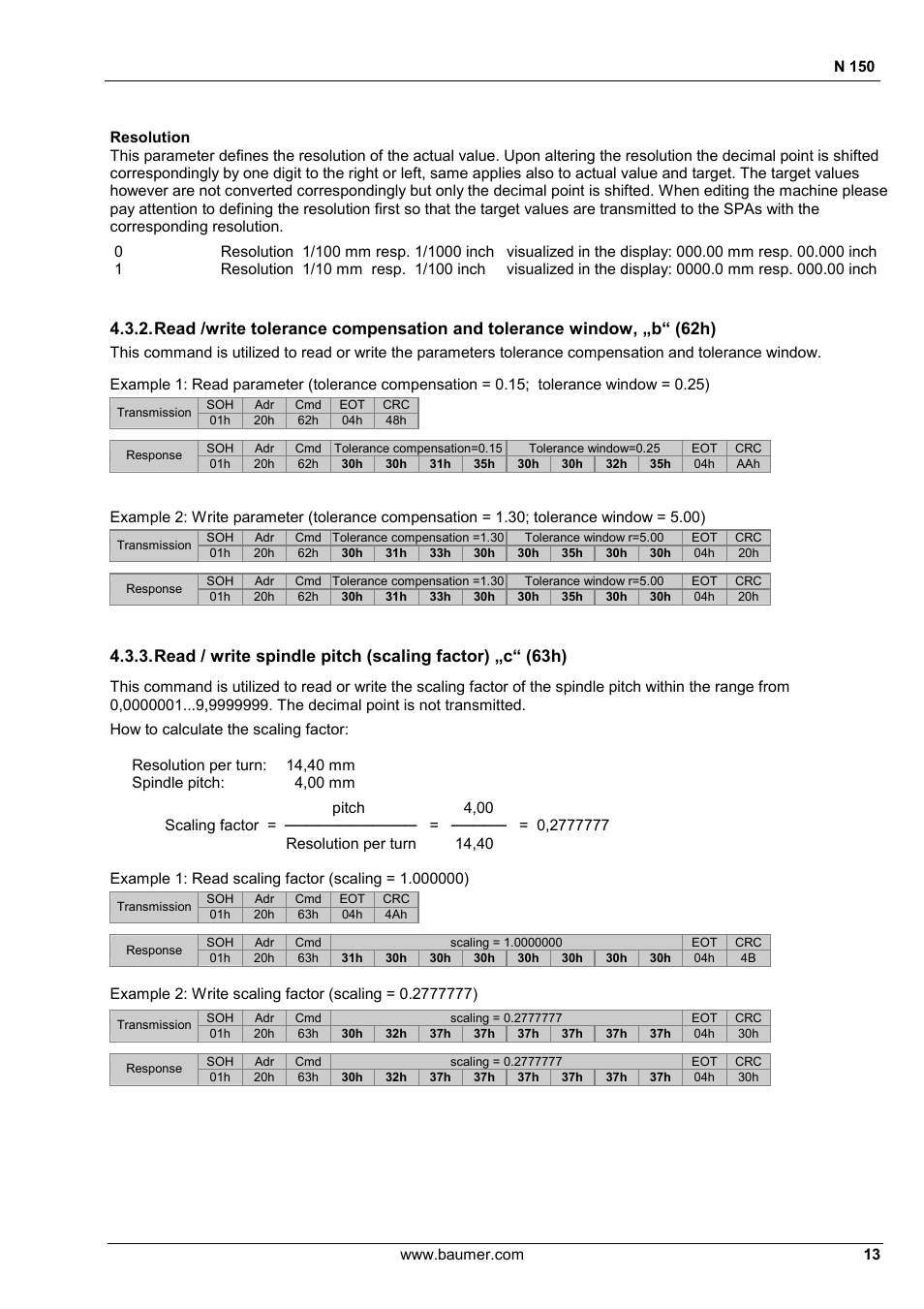 Baumer N 150 User Manual | Page 13 / 21