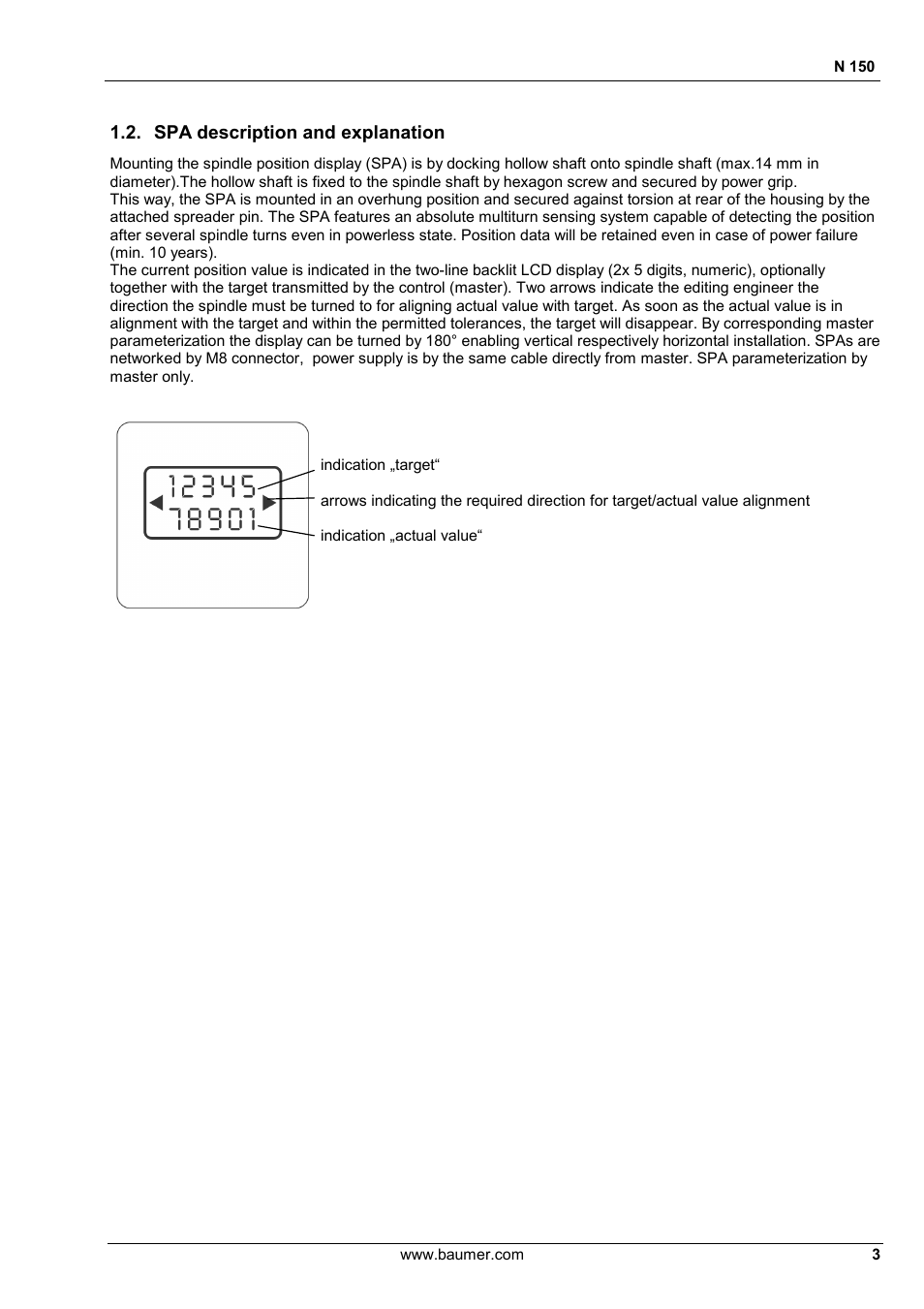 Spa description and explanation | Baumer N 150 User Manual | Page 3 / 21