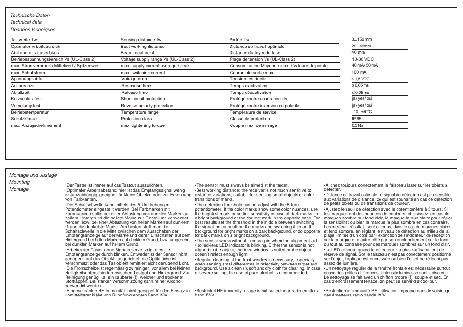 Baumer OZDK 10N5101 User Manual | Page 2 / 2