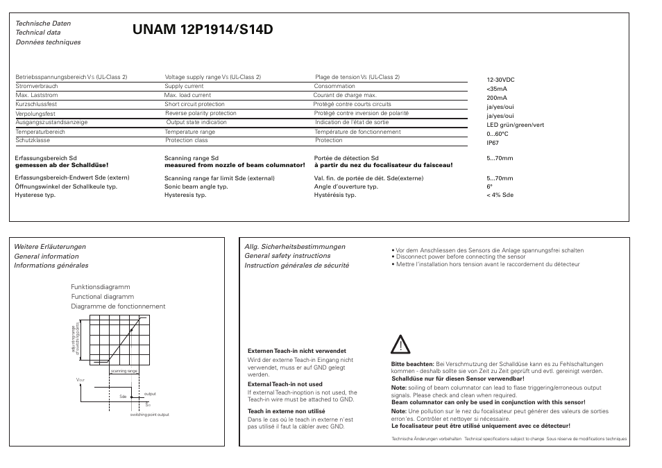 Baumer UNAM 12P1914/S14D User Manual | Page 2 / 2