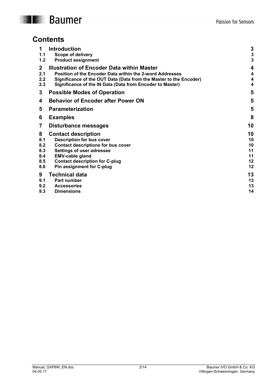 Baumer GXP6W User Manual | Page 2 / 14