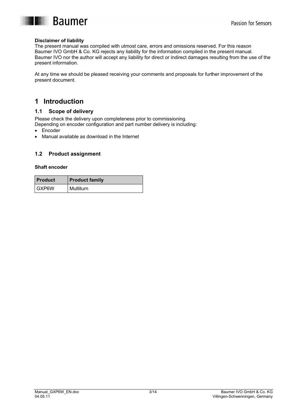 1 introduction | Baumer GXP6W User Manual | Page 3 / 14