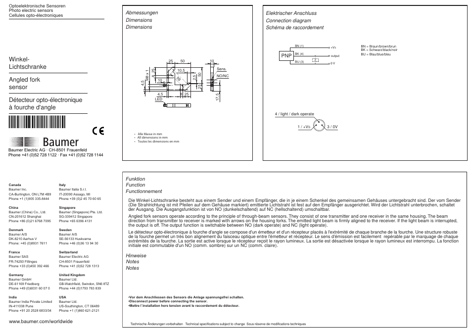 Baumer FGLM 050P8001/S35L User Manual | 2 pages
