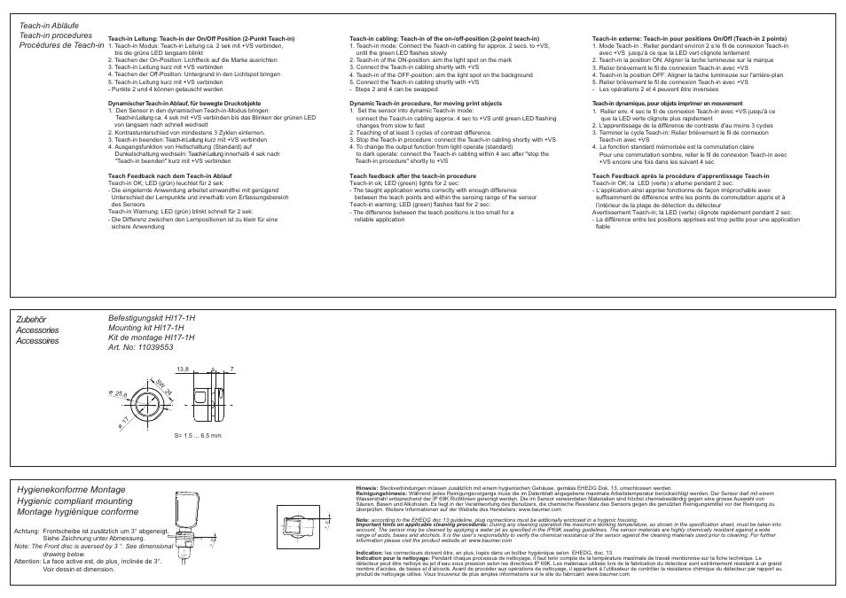 Zubehör accessories accessoires | Baumer FKDH 14G6901/KS34A User Manual | Page 2 / 2