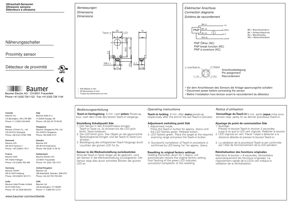 Baumer UNDK 20P7803/S35A User Manual | 2 pages