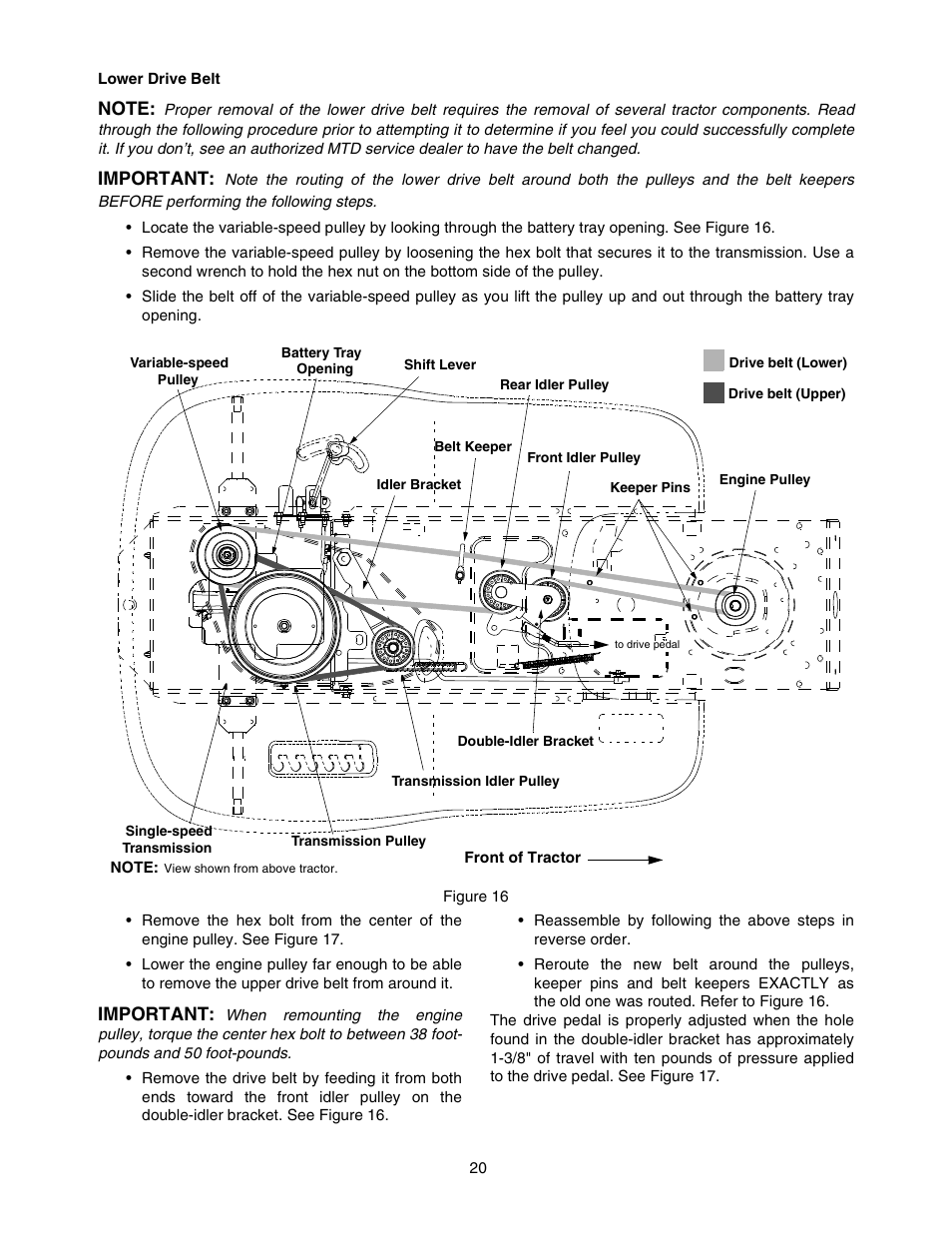 MTD Automatic Lawn Tractor 607 User Manual | Page 20 / 44