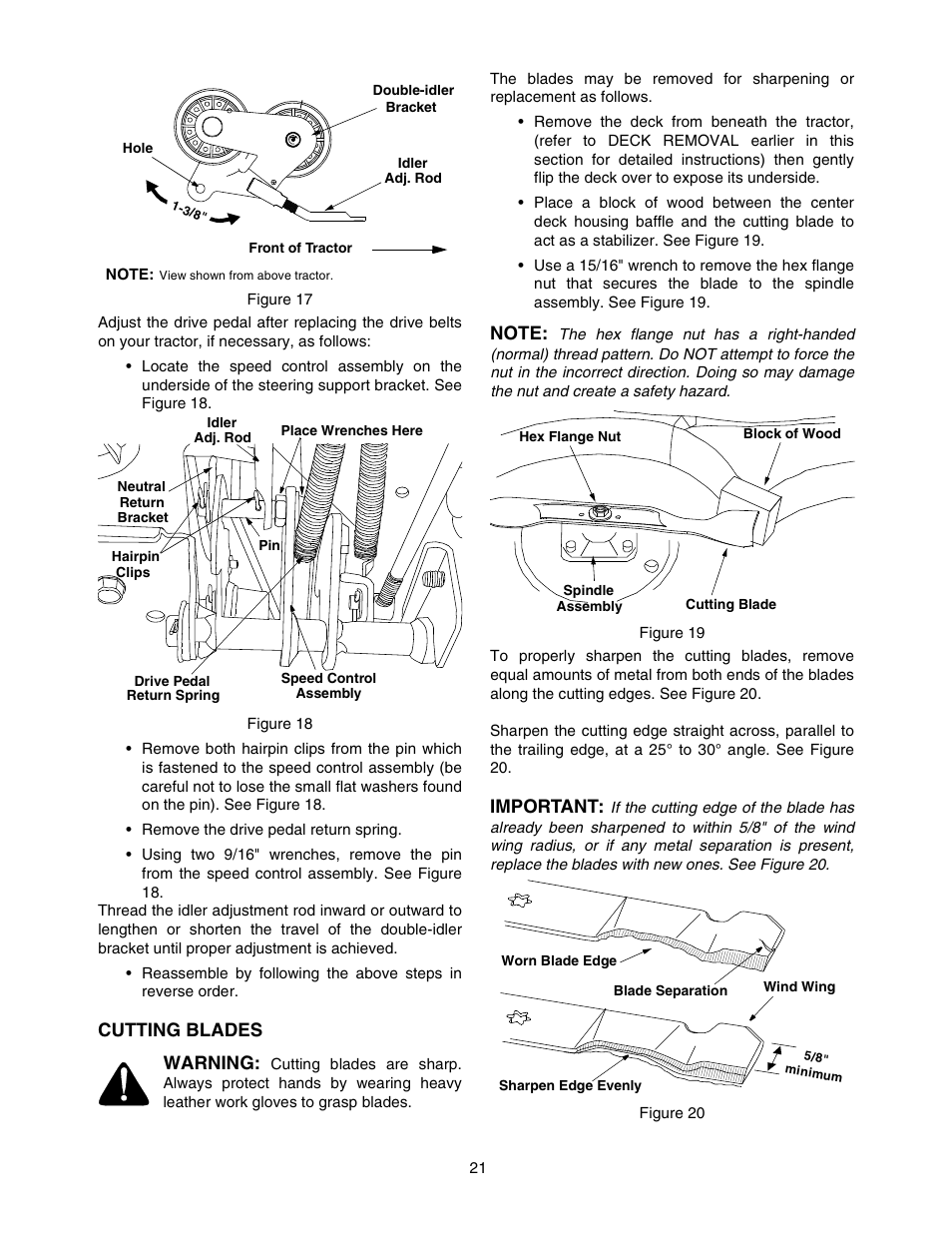 MTD Automatic Lawn Tractor 607 User Manual | Page 21 / 44