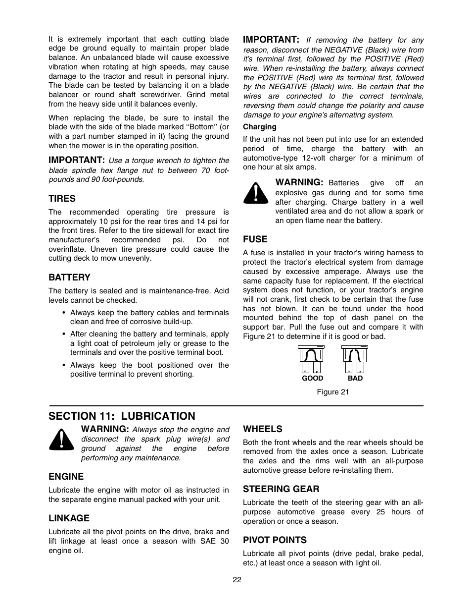 MTD Automatic Lawn Tractor 607 User Manual | Page 22 / 44