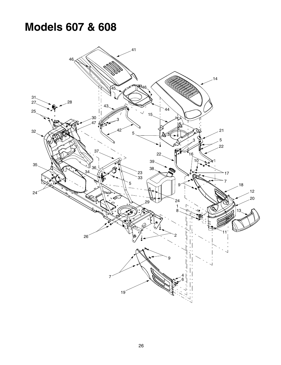 MTD Automatic Lawn Tractor 607 User Manual | Page 26 / 44