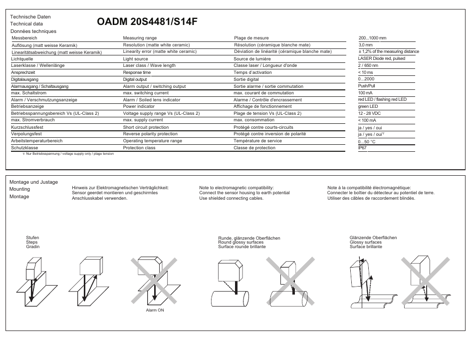 Baumer OADM 20S4481/S14F User Manual | Page 2 / 5