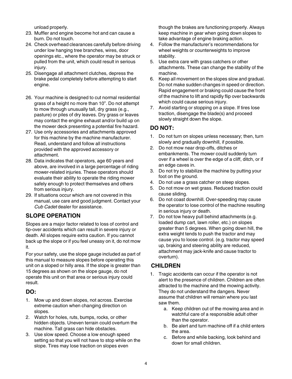 Cub Cadet LT1024 User Manual | Page 4 / 28