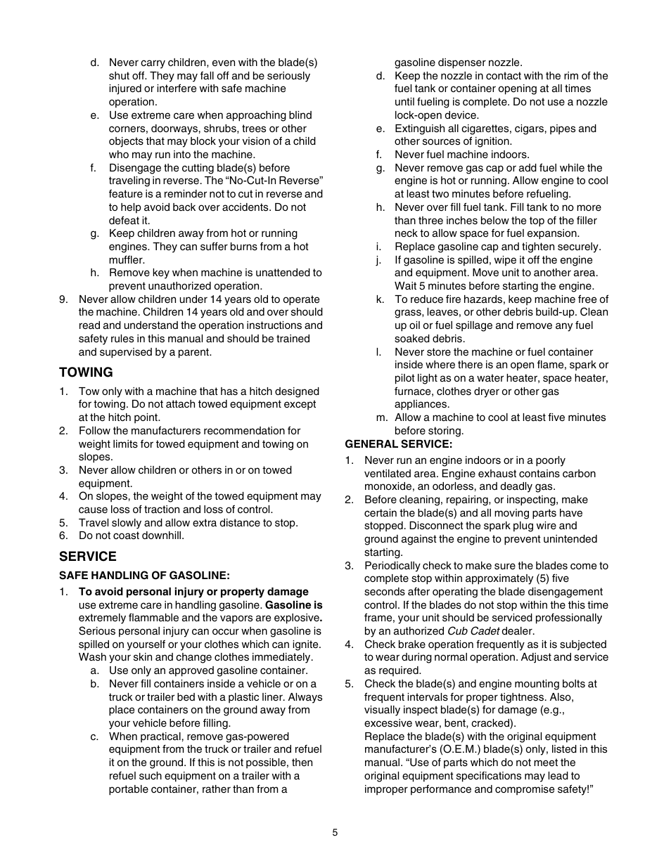 Cub Cadet LT1024 User Manual | Page 5 / 28