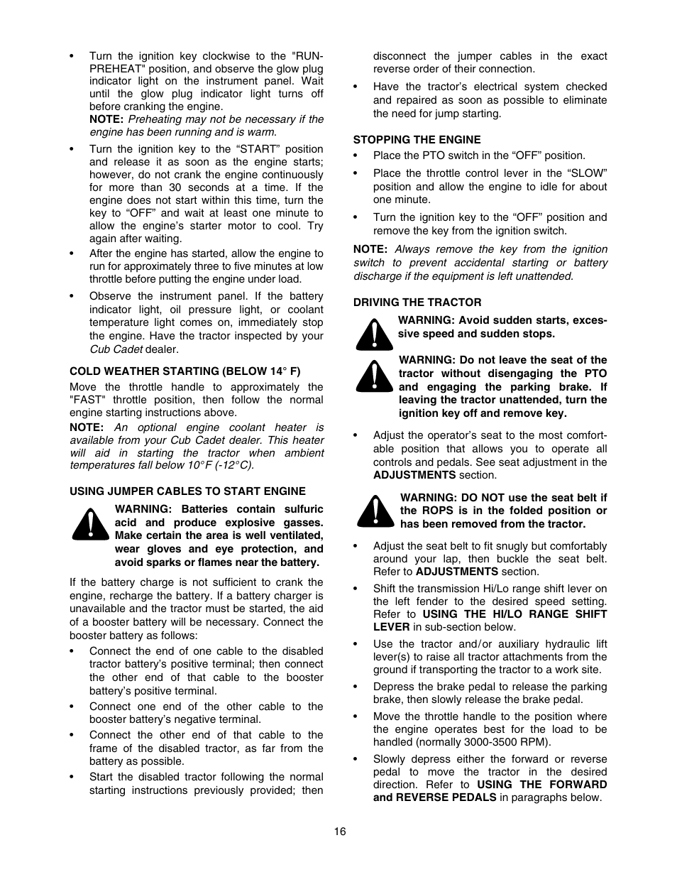 Cub Cadet 5264D User Manual | Page 16 / 48