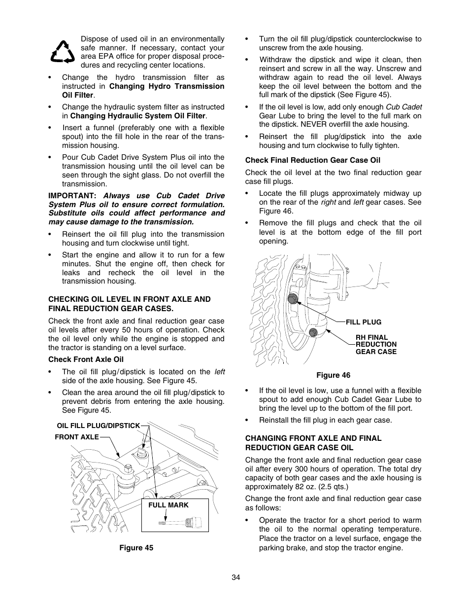 Cub Cadet 5264D User Manual | Page 34 / 48