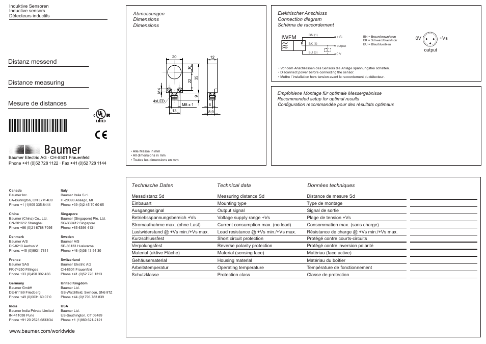 Baumer IWFM 20I9503/S35 User Manual | 2 pages