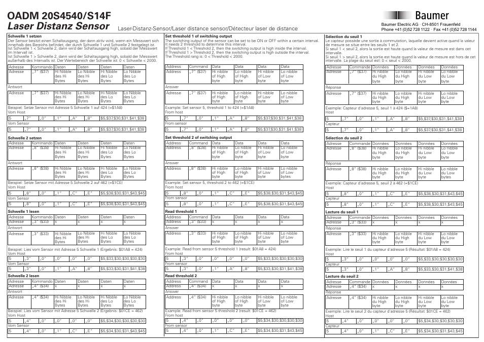 Baumer OADM 20S4540/S14F User Manual | Page 5 / 6