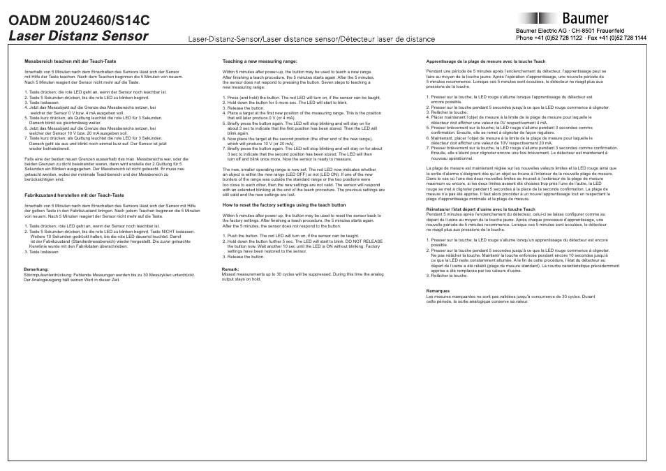 Baumer OADM 20U2460/S14C User Manual | Page 4 / 4