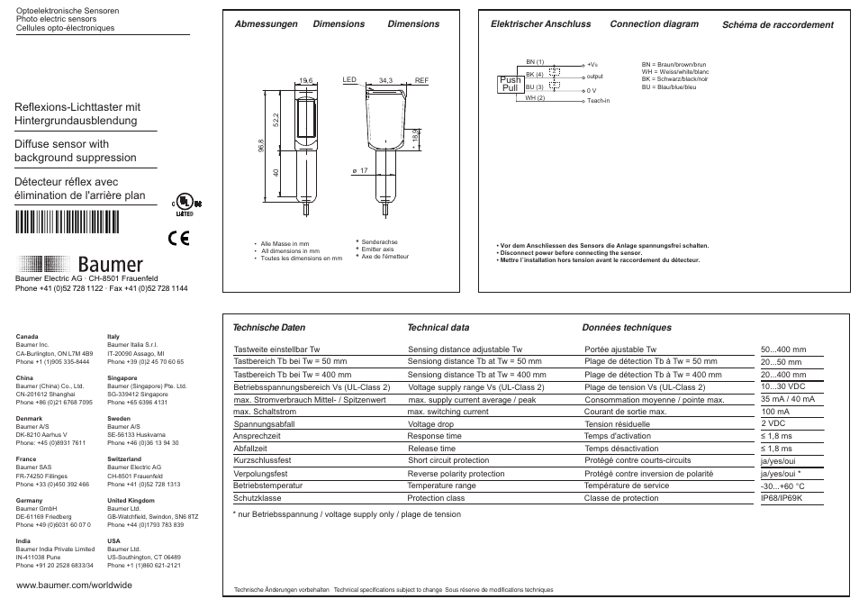 Baumer FHDH 14G6901 User Manual | 2 pages