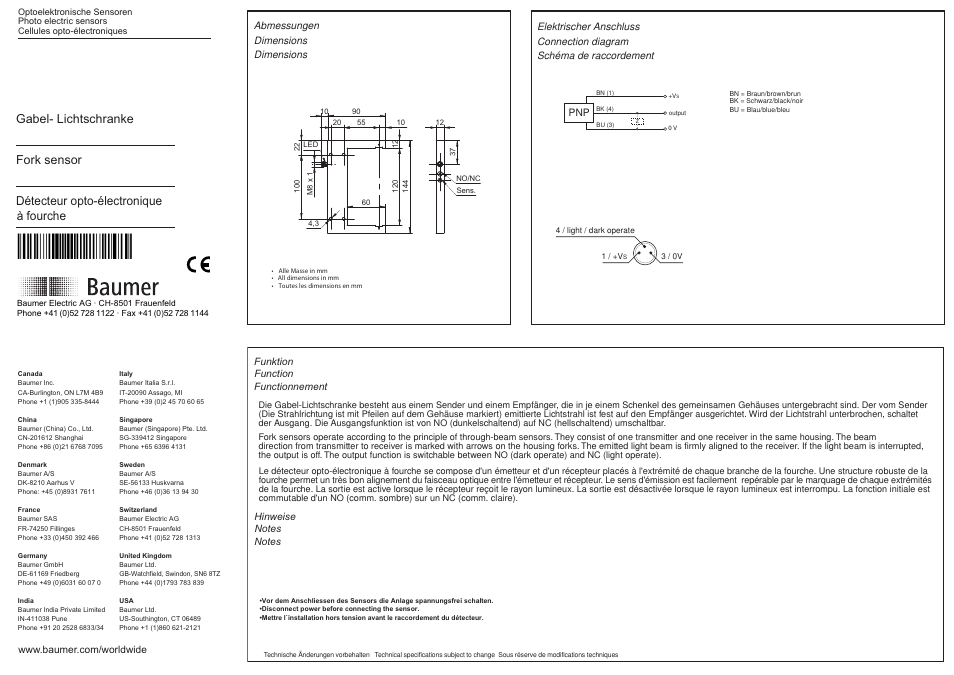 Baumer FGUM 120P8001/S35L User Manual | 2 pages