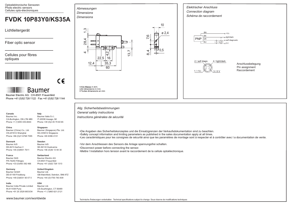 Baumer FVDK 10P83Y0/KS35A User Manual | 2 pages