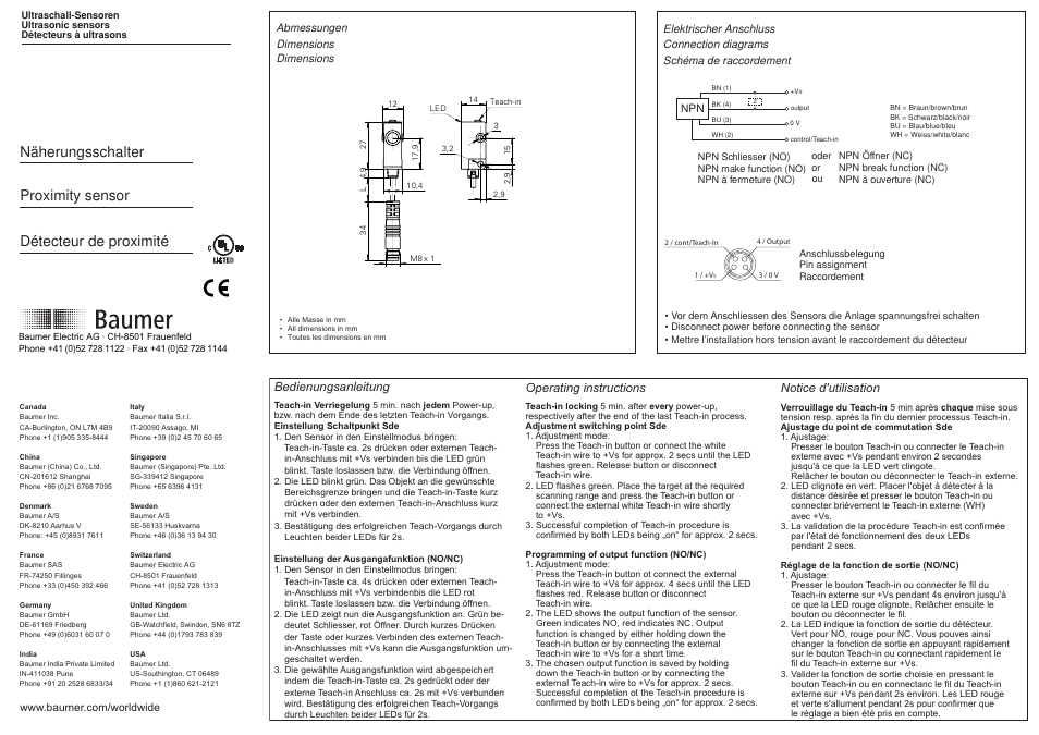 Baumer UNDK 10N8914/KS35A User Manual | 2 pages