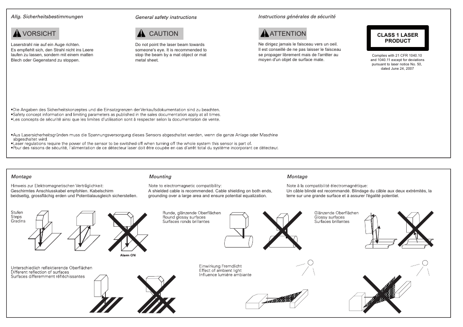 Vorsicht caution attention | Baumer OADM 13I7730/S35A User Manual | Page 2 / 6