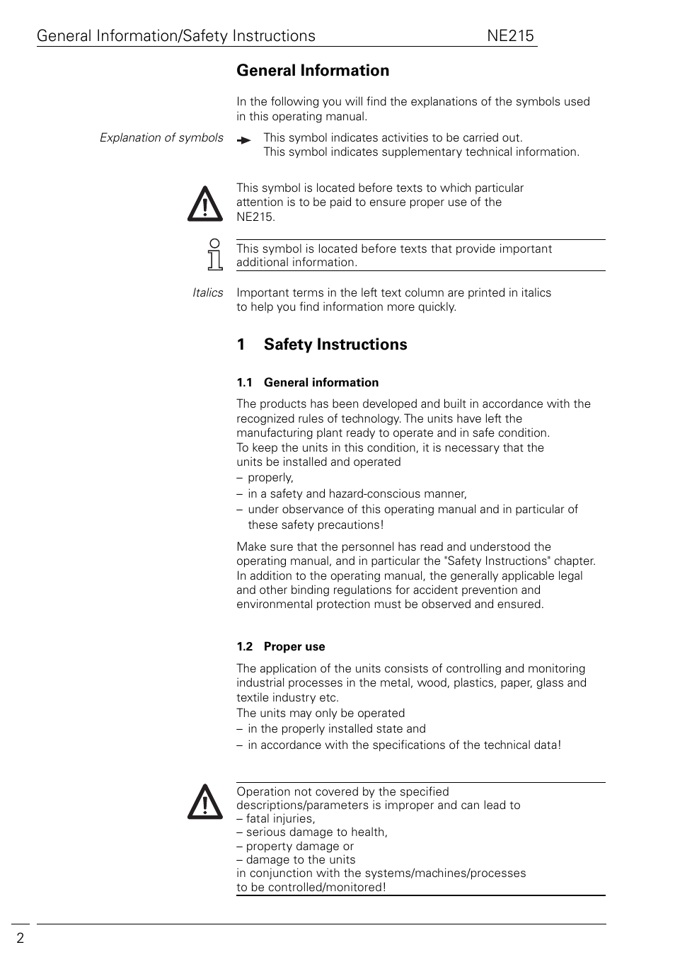 1safety instructions | Baumer NE215 User Manual | Page 2 / 40