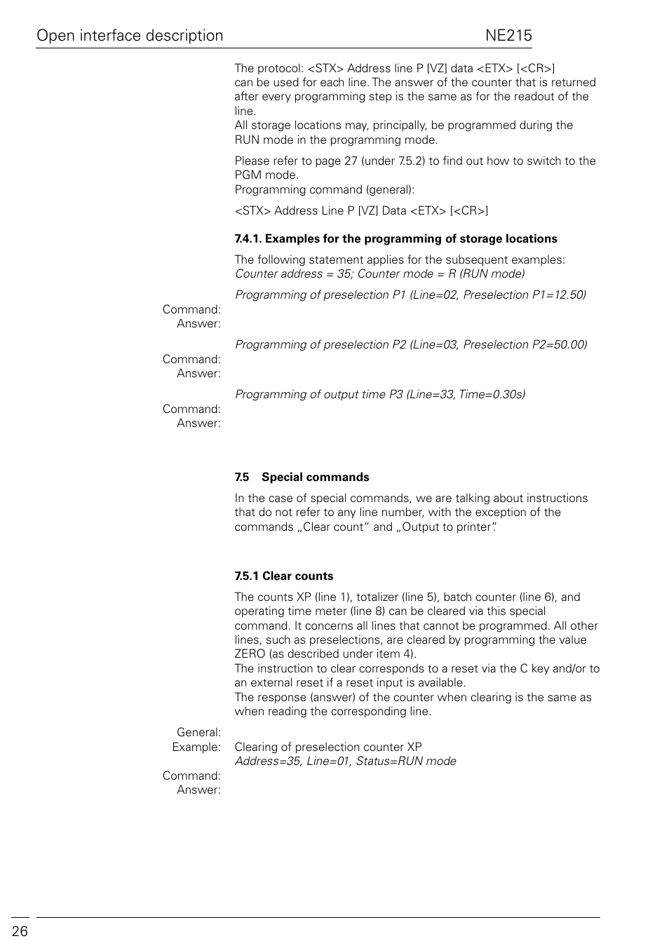 Ne215 open interface description | Baumer NE215 User Manual | Page 26 / 40