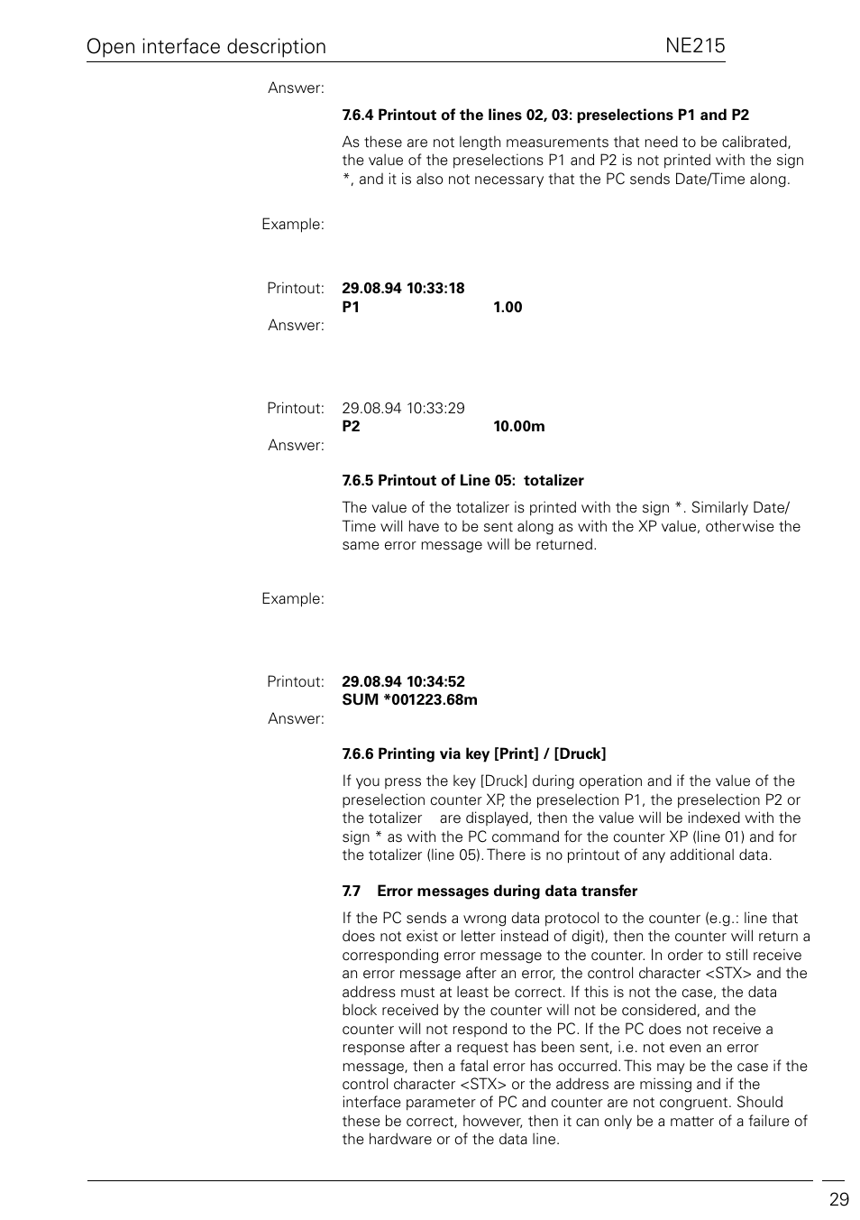 Ne215 open interface description | Baumer NE215 User Manual | Page 29 / 40