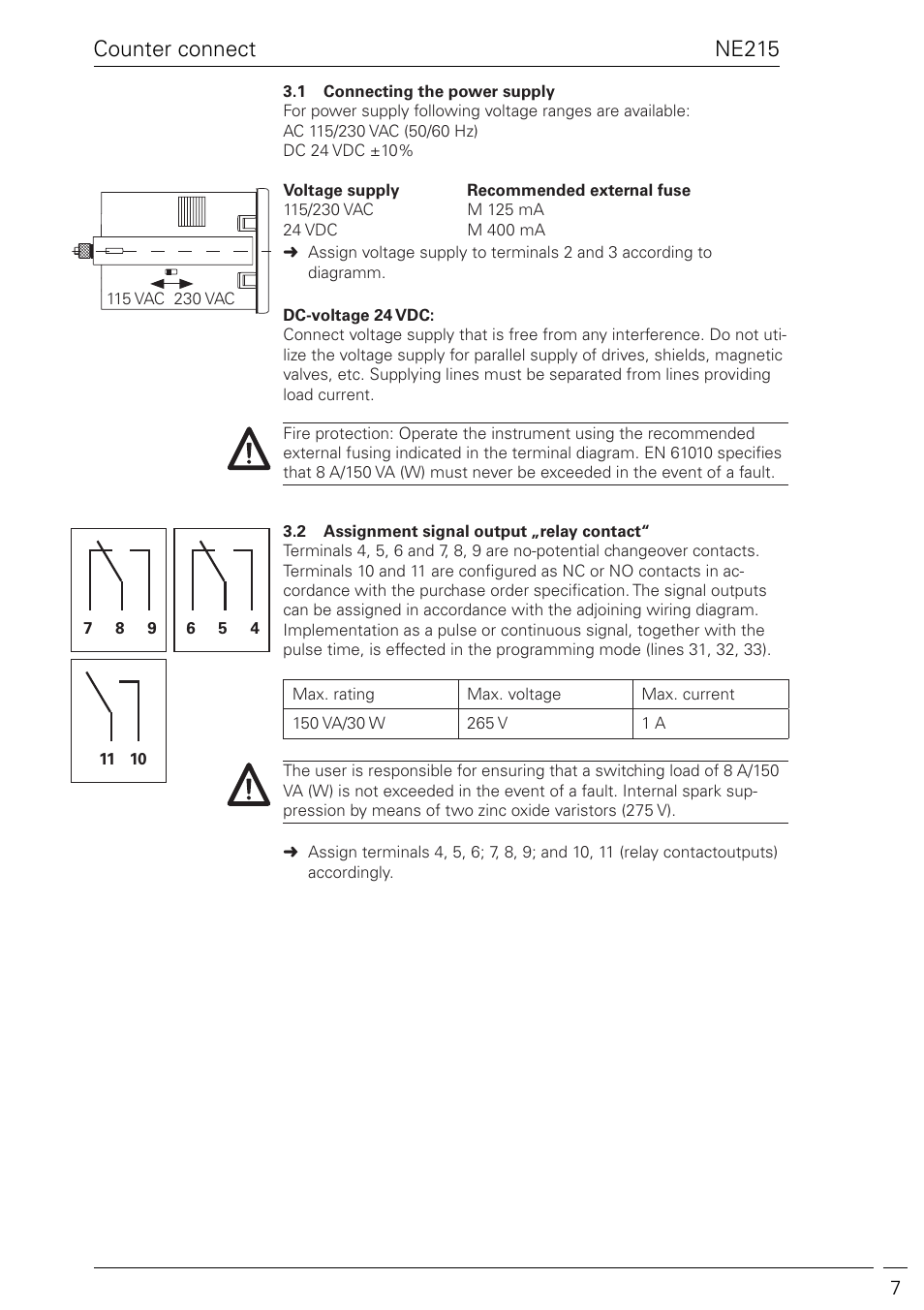 Ne215 counter connect | Baumer NE215 User Manual | Page 7 / 40