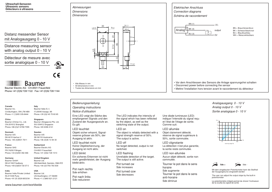 Baumer UNDK 30U9112 User Manual | 2 pages