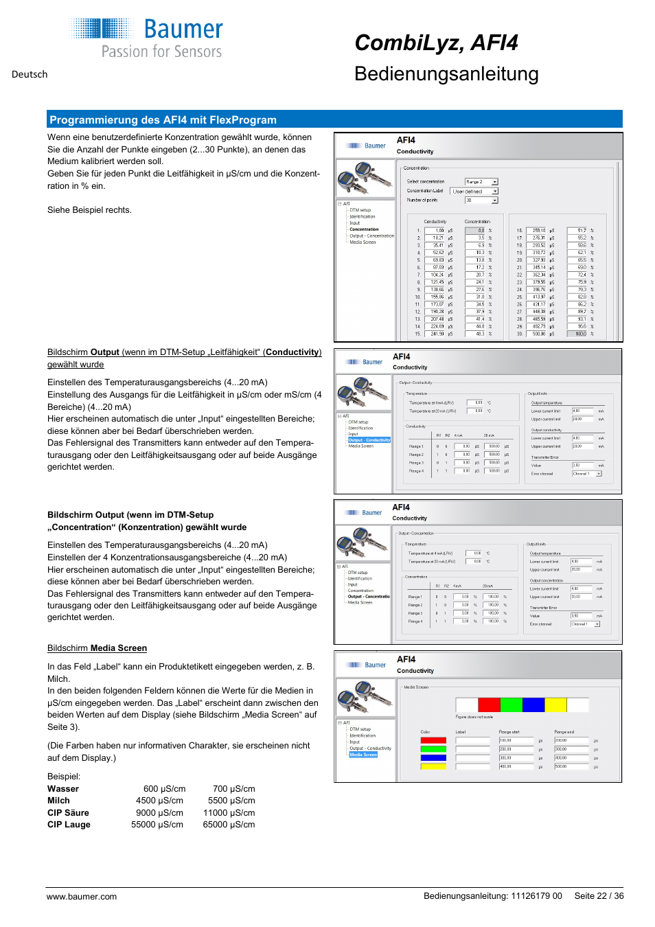 Combilyz, afi4, Bedienungsanleitung | Baumer CombiLyz AFI4 User Manual | Page 22 / 36