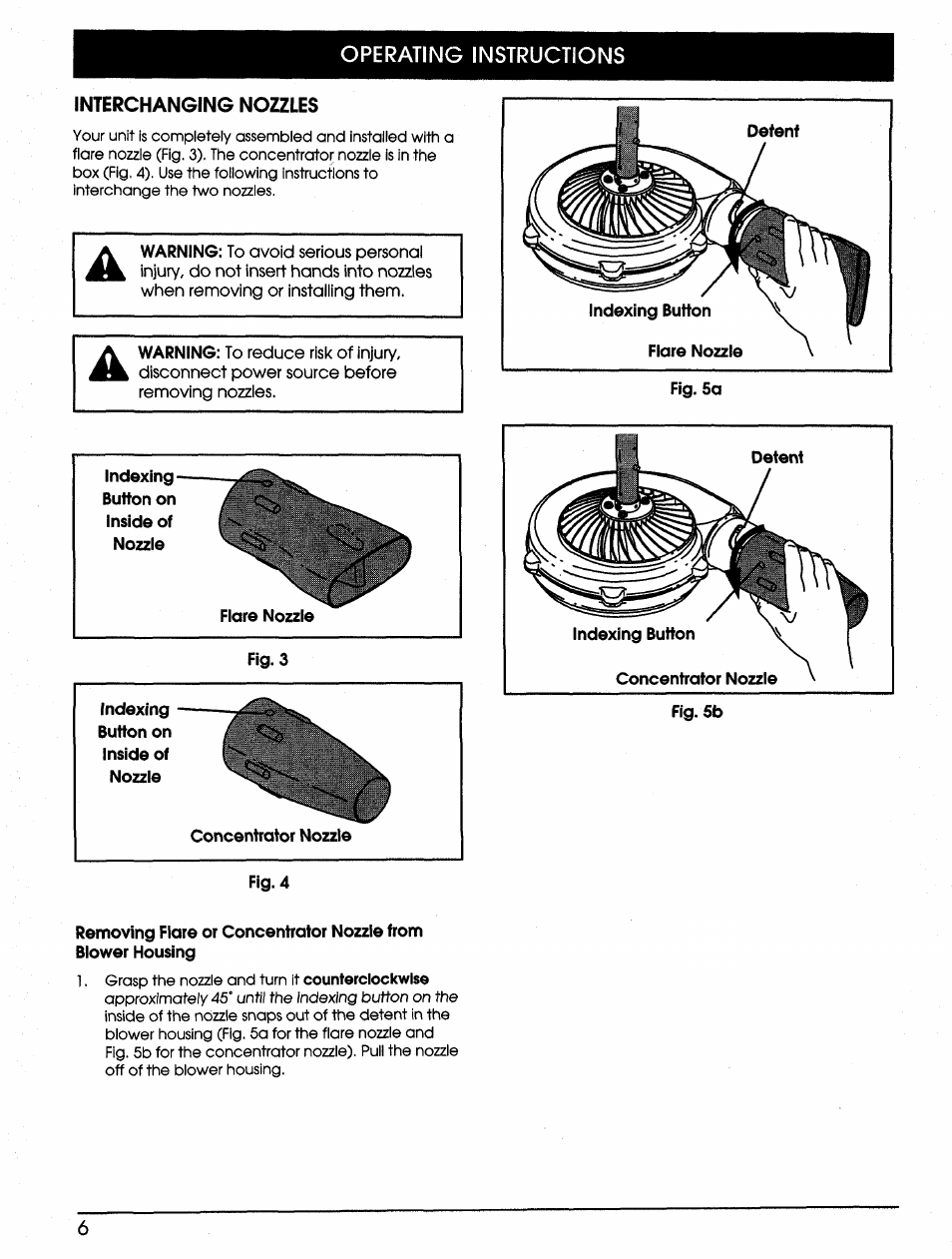 Interchanging nozzles | Bolens TB720r User Manual | Page 6 / 10