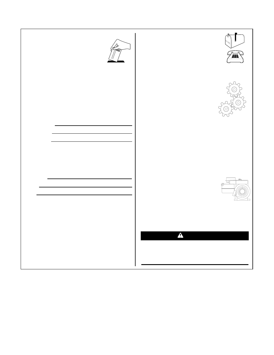 Customer service information, Warning | Bolens 12228 User Manual | Page 16 / 16