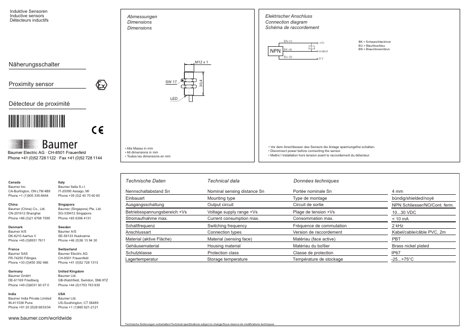 Baumer IFRM 12N17X1/L User Manual | 4 pages