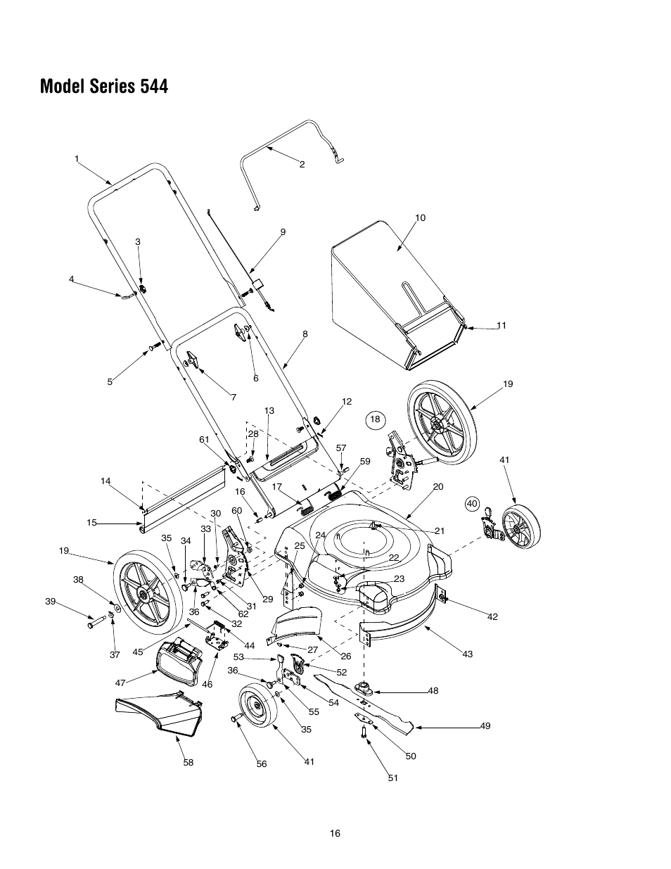 Model series 544 | Bolens Series 544 User Manual | Page 16 / 20