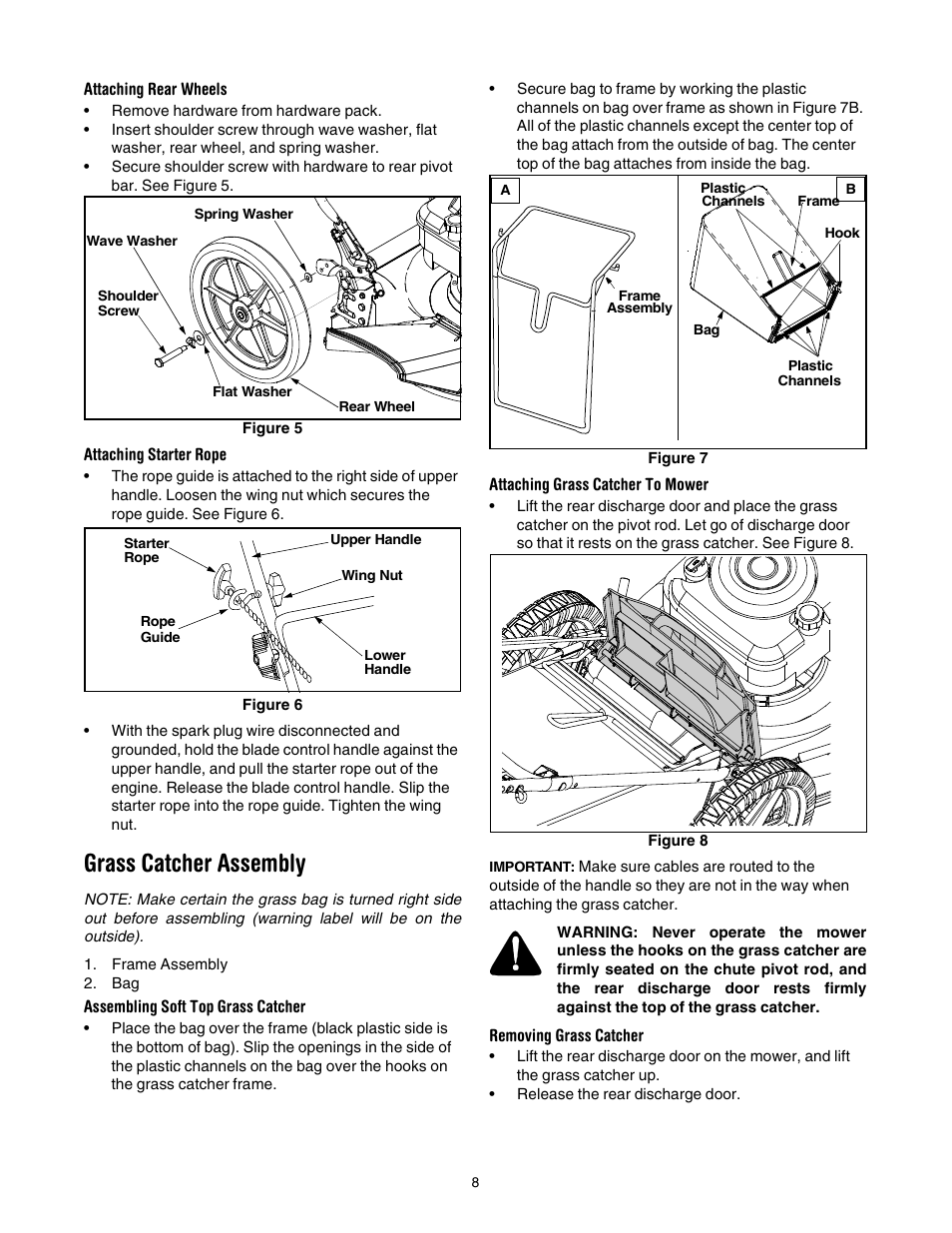 Grass catcher assembly | Bolens Series 544 User Manual | Page 8 / 20