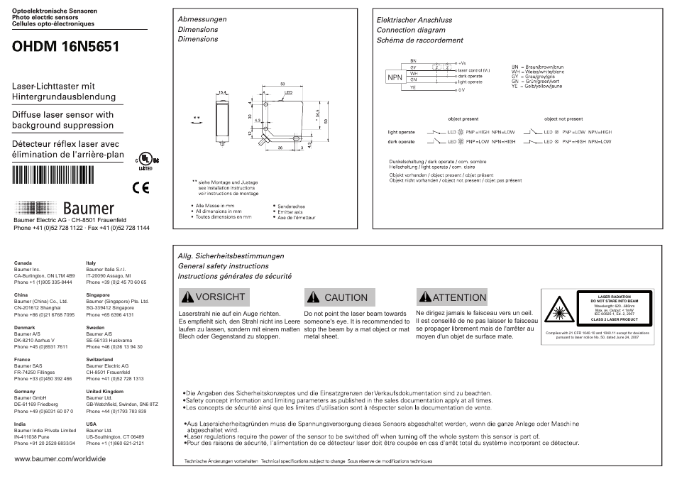 Baumer OHDM 16N5651 User Manual | 3 pages