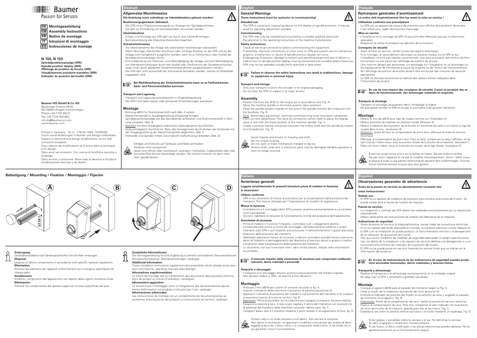 Baumer N 153 User Manual | 2 pages