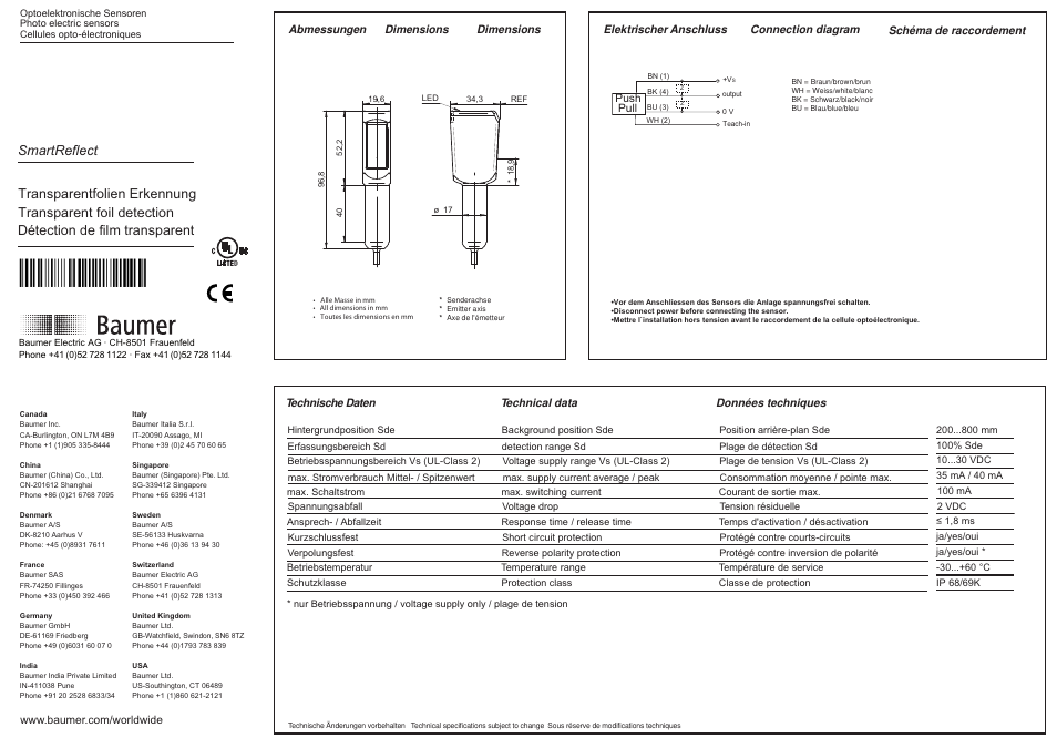 Baumer FNDH 14G6903 User Manual | 3 pages