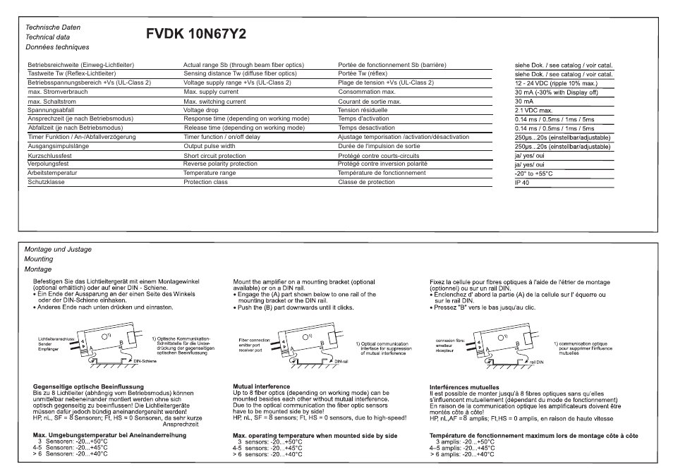 Baumer FVDK 10N67Y2 User Manual | Page 2 / 8