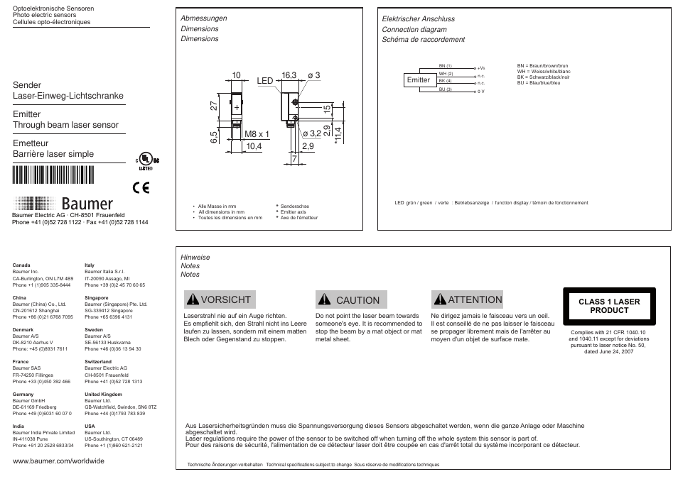 Baumer OSDK 10D9005/S35A User Manual | 2 pages