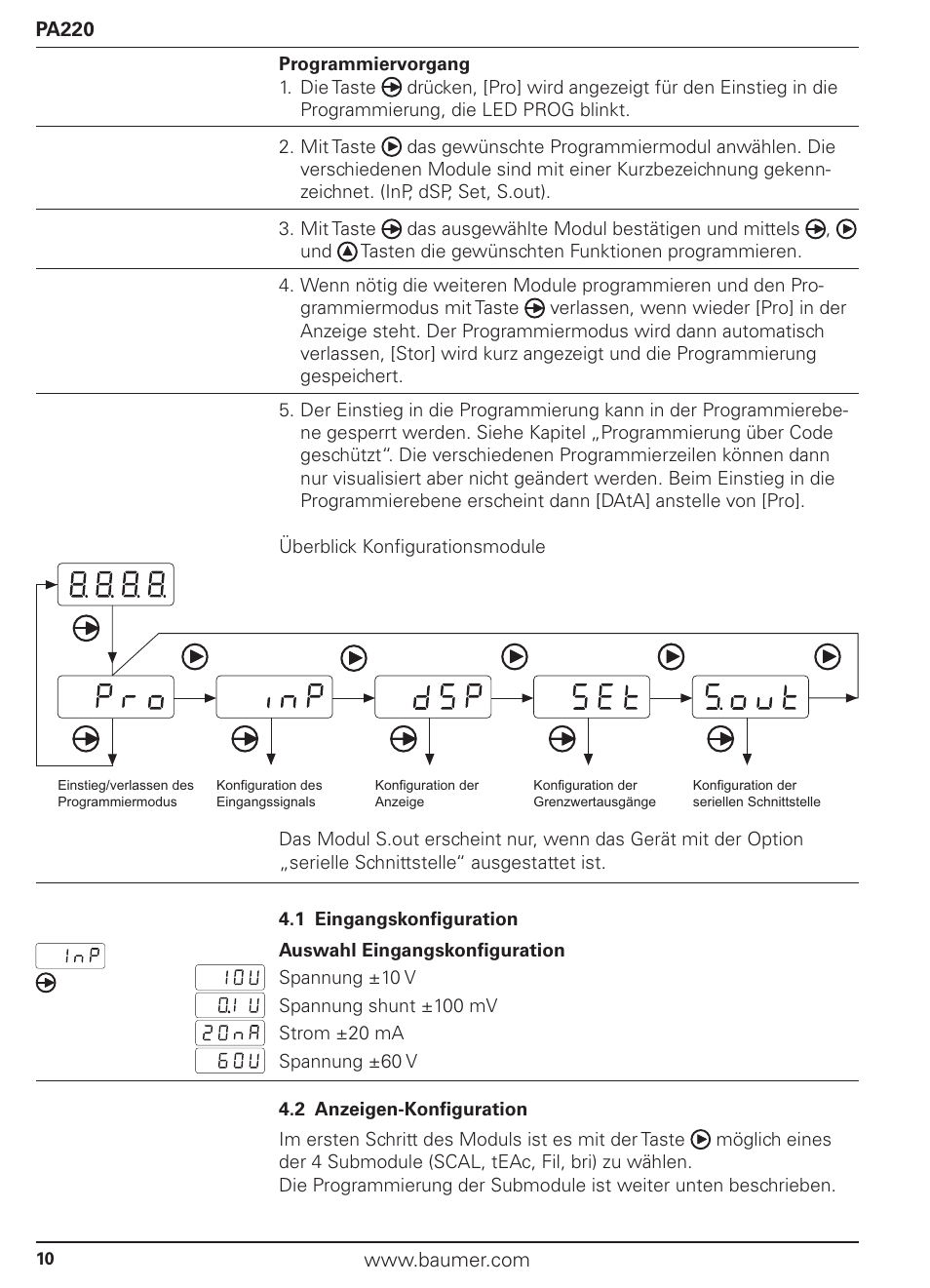 Baumer PA220 User Manual | Page 10 / 53