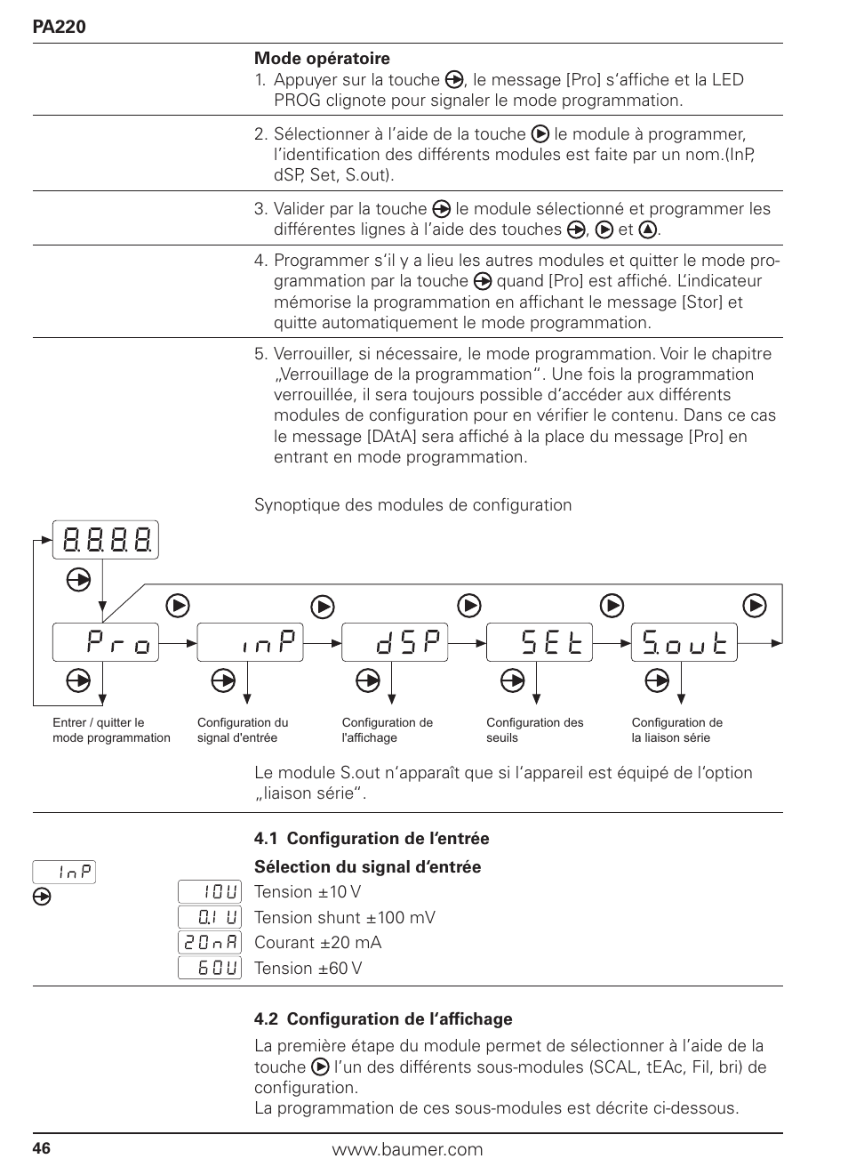 Baumer PA220 User Manual | Page 46 / 53