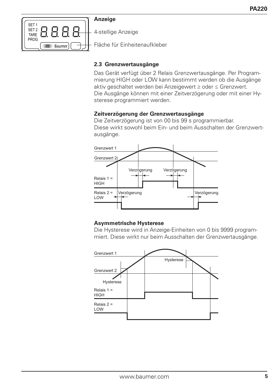 Baumer PA220 User Manual | Page 5 / 53