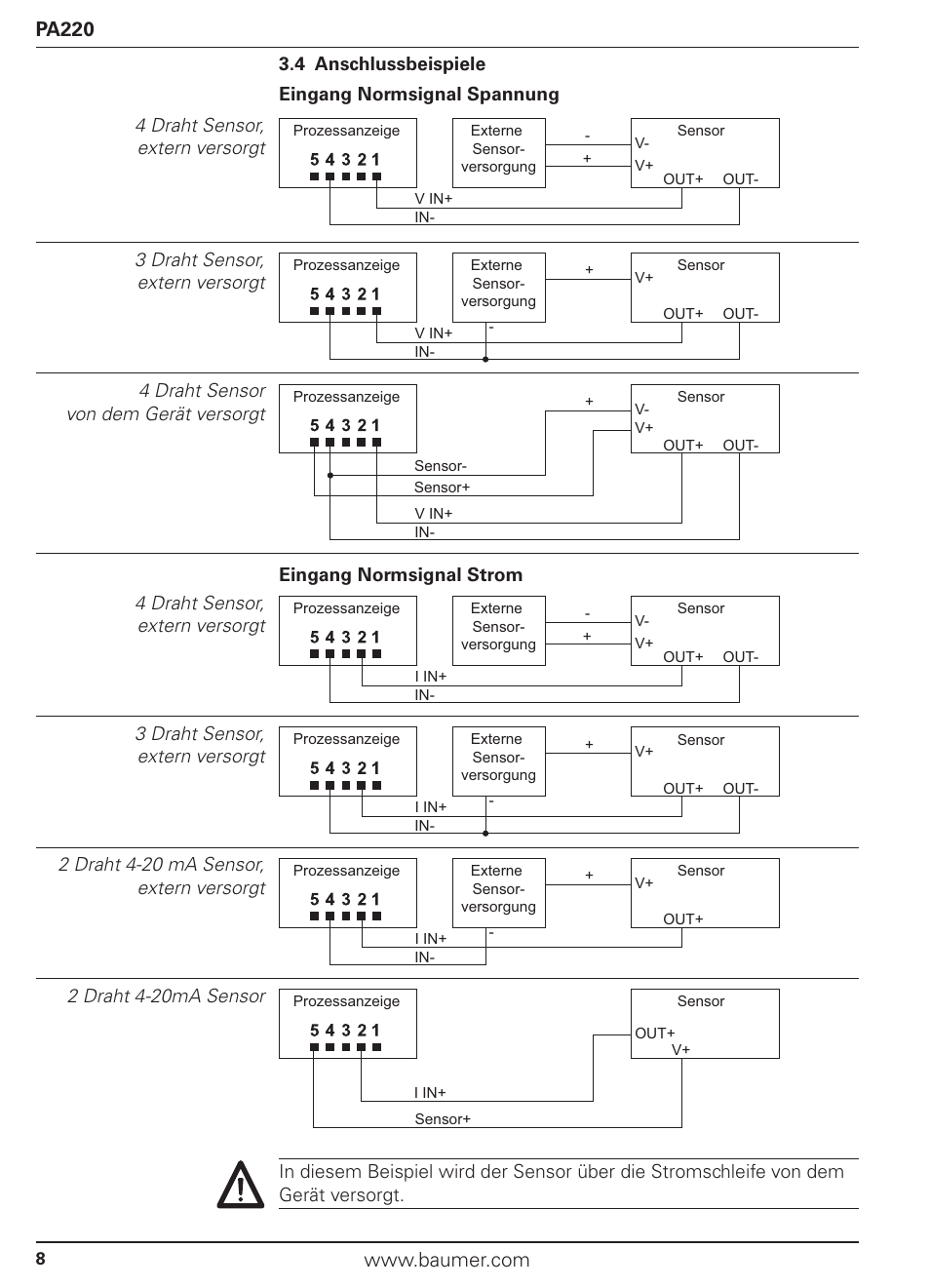 Pa220 | Baumer PA220 User Manual | Page 8 / 53