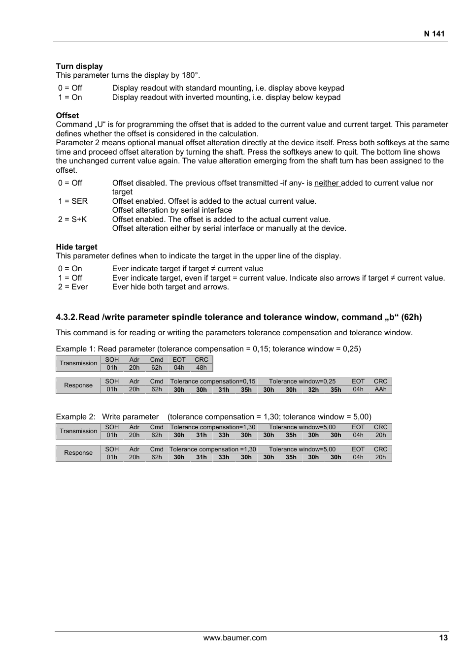 N 141 | Baumer N 141 User Manual | Page 13 / 22