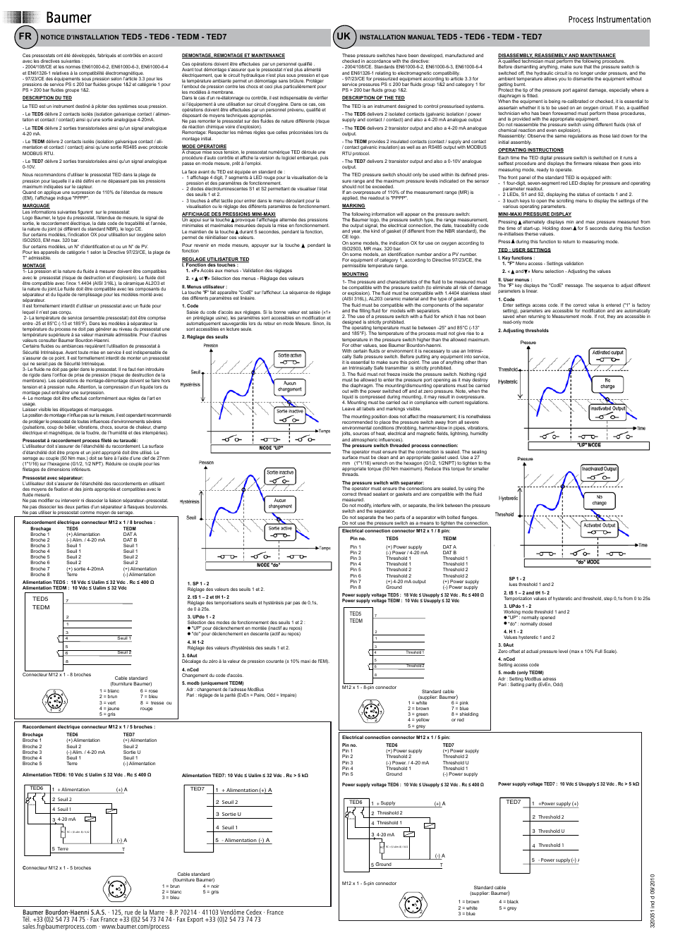 Baumer TED7 User Manual | 2 pages